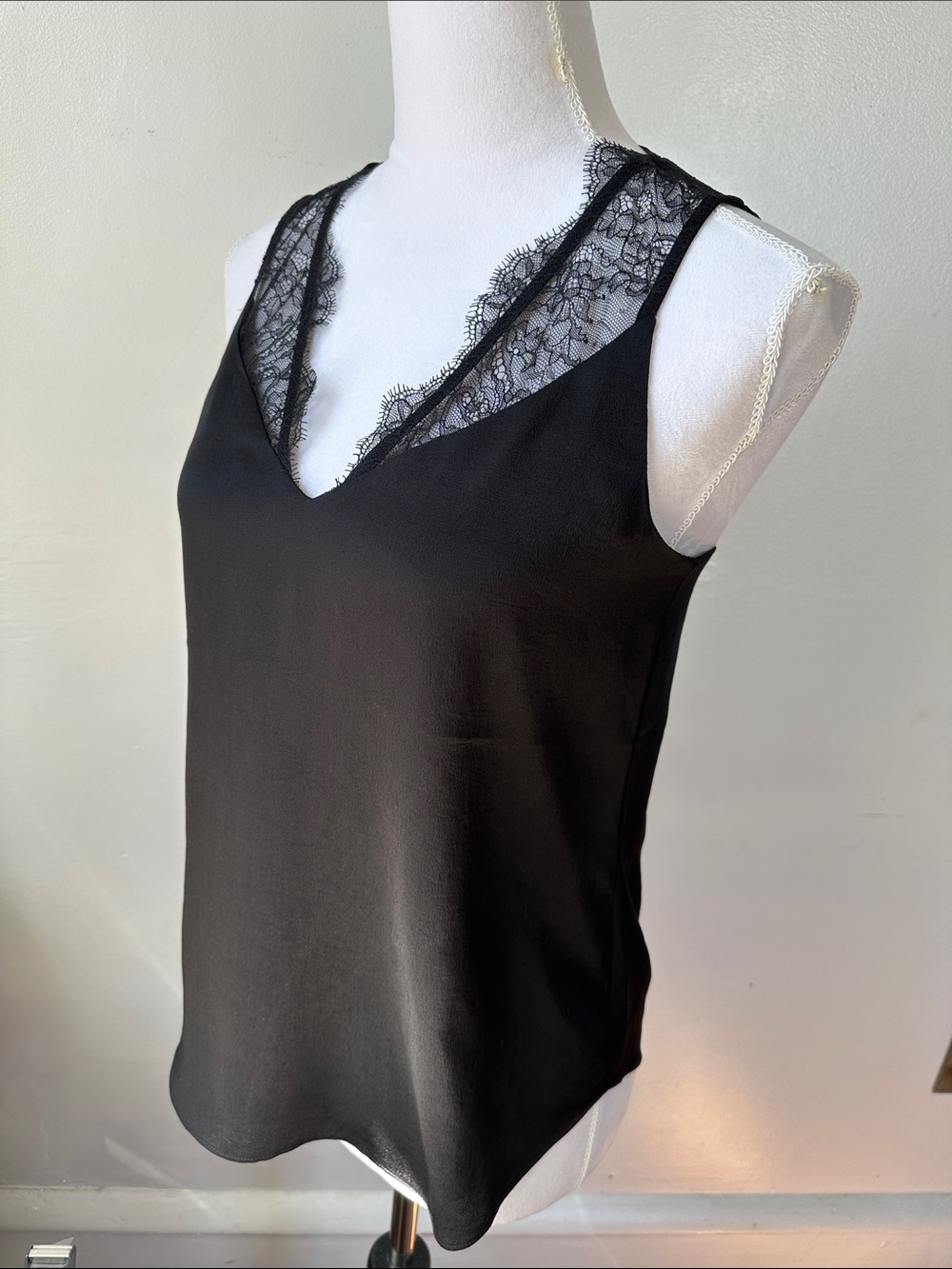 Express Black Lace Trim V-Neck Camisole